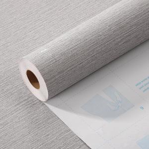 Haimin Grasscloth Wallpaper Peel and Stick 20.9in X 393in Fabric Contact Paper Wall Paper Textured Wallpaper Horizontal Stripes Look Self-Adhesive Thick Vinyl EmbossedGrey White with Pink and Purple