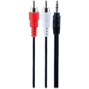 GE Audio Y Adapter Cable, 6 Feet, 3.5mm Male to RCA Male, Works with All Brands, Smart Phones, Stereo, Computer, Black, 33568