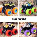 CozyBomB Friction Powered Monster Trucks Toys for Boys/Girls - Push and Go Car Truck Playset, Inertia Vehicle, Kids Birthday Christmas Party Supplies Gift 3 Years Old (Purple, Red, Orange, Green) (4-packs)