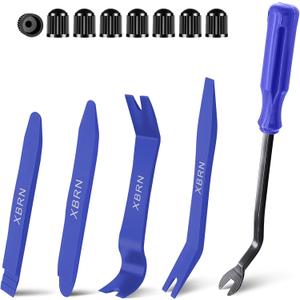 Auto Trim Removal Tool Kit,13 Pcs Car Panel Door Window Tools Kit,Auto Clip Fastener Remover Pry Tool Set Blue