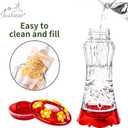 Jealoeur 2 Pack Hummingbird Feeder for Outdoors Hanging, 18 OZ Humming Birds Feeders with 6 Bee Guard Feeding Ports & Built-in Ant Moat, Easy to Clean, Durable Outdoor Garden Decor(Clear AA)