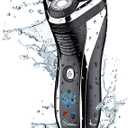 Hatteker Men's USB Rechargeable Electric Shaver Cordless Rotary Wet and Dry Beard Pop-Trimmer, Black