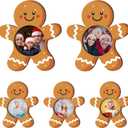 Chunful 5 Pack Christmas Gingerbread Picture Frame for Table Top 5.9 Inch 3.9 Inch Wood Picture Display Ornaments Decorative Wooden Christmas Frame Gift for Xmas Holiday Winter Home Tabletop
