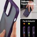 TORRAS Shockproof for iPhone 15 Pro Max Case Purple, [12FT Military Grade Drop Tested] Translucent Slim Protective Matte Hard Back Phone Case for 15 Pro Max Phone Case, Purple