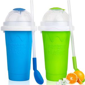 Slushie Cup slushie maker cup Magic Quick Frozen Smoothies CupSlushie Machine for Home Squeeze Slushie Cup diy slushie maker cup Gifts (BlueGreen)