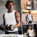 Mens Waffle Knit Tank Tops | Sleeveless Shirts, Casual, Henley, Summer, 2026, Beach, Breathable, Muscle Tees, Woukout, Gym (White, L)