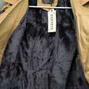 PANTETE Women's Khaki Retro Trenchcoats Lapel Long Sleeve Belt Double Breasted Fall Casual Long Coat Warm  Size S