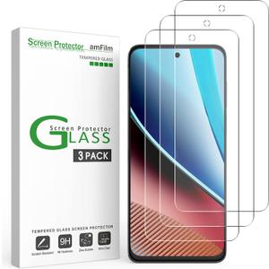 amFilm Tempered Glass Screen Protector for Motorola Moto G Stylus 4G 5G 2023 with Easy Installation Handles, HD Clear, Anti-Scratch Bubble-Free (Pack of 3)