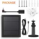 Paodekua 3 Pack 4W Solar Charger for Spotlight & Stick Up Outdoor Cam, Black, High Efficiency, 10FT/3M Long Cable with USB-C to Barrel Plug