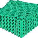 ToLanbbt Modular Interlocking Cushion 12P 11.8" x 11.8" Interlocking Rubber Floor Drain Holes Non-Slip Splicing Drainage Mats for Deck, Shower, Kitchen, Drain Pool, Sauna Bath, Indoor Outdoor (Green)