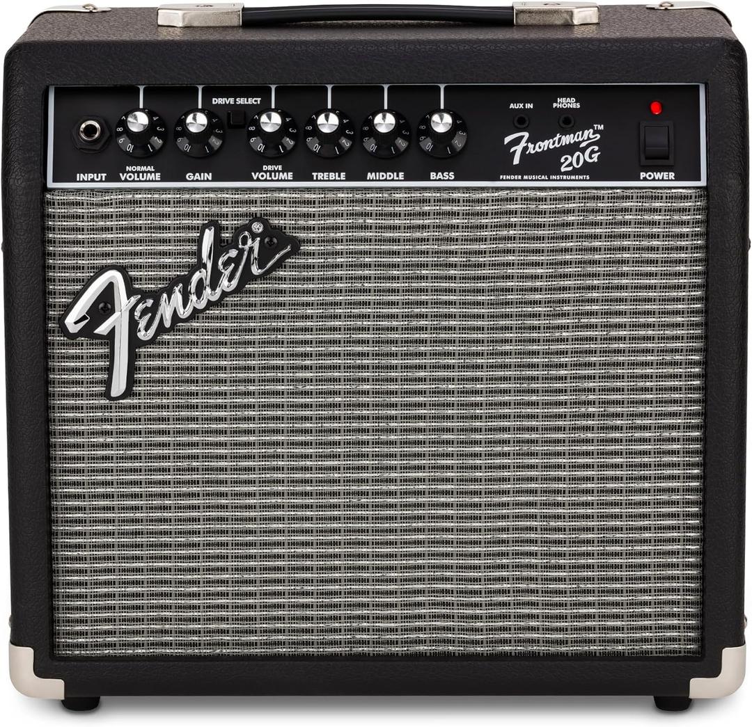 Fender Frontman 20G Guitar Amp, 20 Watts, with 6 Inch Fender Special Design Speaker, 10x16x16 inches (Black)