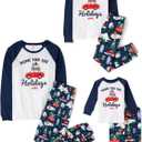 The Children's Place unisex-baby Family Matching, Christmas and Holiday Pajama Sets, Cotton (16, Blue Home for the Holidays)