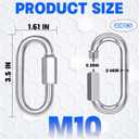 30-Pack M10 Quick Links Screw, 4Inch Threaded Quick Chain Link Connectors, 3/8 Heavy Duty Locking Carabiners, 2000 LBS Capacity Anti-Rust Chain Hooks for Towing, Swings, Shade Sails and Bird Toys (Silver)