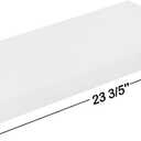 WELLAND 24 inch White Mission Floating Shelves for Wall, Bathroom and Bedroom, Modern Display and Book Shelves, Wall Mounted