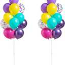 Pink Blue Purple Balloon Column Kit Set of 2,Balloon Column Stand with Base&Pole,Backdrop Decoration for Magic Theme Birthday,Wedding,Engagement,Baby Shower, Party, or Bachelorette Supplies(Hot Pink)