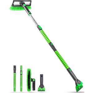 SEAAES 55 Inch Ice Scraper and Snow Brush with Squeegee, Extendable Snow Ice Removal with Foam Grip for Windshield SUV Truck Vehicle Window