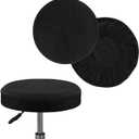Turquoize 2 Pack Bar Stool Covers Round Stool Covers with Elastic Bands Bar Stool Seat Covers Slipcover Washable Stool Cushion Covers Feature Stretch Thick Bouncy Fabric, Dia 16"-18", X-Large, Black