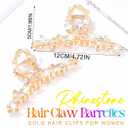 BARTOSI Gold Hair Clips Fancy Rhinestone Claw Clips Metal Hair Claw Sparkly Hair Accessories for Women (Pack of 2)