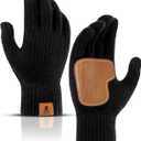 Honnesserry Cable Knit Winter Gloves for Women Elastic Cuff Thermal Touchscreen Gloves for Cold Weather