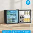 VEVOR Mini Fridge with Freezer, 1.6 Cu.Ft Compact Refrigerator w/Micron Freezer Zone, 7-Modes Adjust Temp, Energy Efficient Small Fridges, Reversible Door, Low Noise, for Bedroom Dorm Office, Black