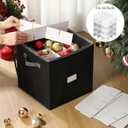 CHENGU 2-pack Christmas Ornament Storage Stores up to 64 Christmas Ball Accessories Holder with Adjustable Dividers, Zippered Closure Two Handles for Holiday Ornaments and Xmas Decorations(Black)