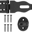 Renovators Supply Black Wrought Iron Hasp Door Latch - Heavy Duty Security Padlock Hasp - Ideal for Doors and Gates - Door Lock for Safety - 4 Inches - Pack of 1