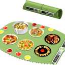 Extra Large Food Warming Mat - Fast Heating Silicone Electric Warming Tray with 9 Level Temperature, 6-Hour Timer, Child Lock & Anti-Scald Design | Portable Food Warmer for Parties Home Travel (Green)