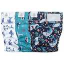 CuteBone Washable Dog Diapers Female No Tail Hole 3 Pack Reusable Doggie Period Training Pants for DockedTail Frenchie French Bulldog Boston Terrier Without Tail WWD25S