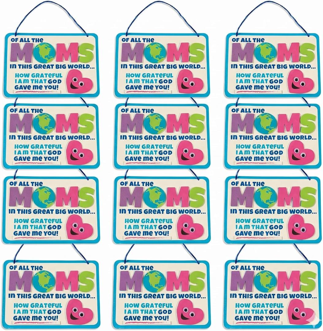Fun Express Religious Mothers Day Sign God Gave Me You Foam Craft Kit- Makes 12 - Great for School, Church and Home