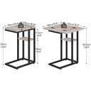HOOBRO Foldable End Table, C Shaped Side Table with Storage Shelf, Small Snack Table Suitable for Living Room Bedroom Small Spaces, Easy Assembly, Greige and Black BG29SF01