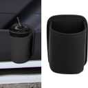 Wuyaoyao Large Car Door Cup Holder, Clip On Leather Cup Holder for Cars Door & Back Seat Pocket, Extra Vehicle Water Bottle Beverage Drink Holders Storage Organizer, Universal Car Accessories (Black)