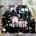 Ultra Soft Fleece Blanket- Lightweight & Warm Throw Blanket for Couch, Cozy Plush Sherpa Blanket for Adults Kids, Durable & Easy Care (Unicorn, 60x80 in)