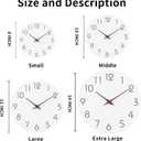 Mosewa Wall Clock 12 Inch Silent Non Ticking Battery Operated Wooden White Modern Office Simple Minimalist Clock Decorative for Kitchen Home Bathroom Living Room