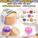 6 Pack Dumpling Squishy Mystery Box, 6 Color Glitter Dumpling Squishy Toys Pack, Dumplings Squeeze Fidget Toys, Squishies for Kids Party Favors Goodie Bag Stuffers Classroom Prizes