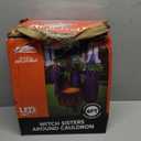 Joiedomi 6 FT Tall Halloween Inflatables Three Witch Around Cauldron with Flame Light Yard Outdoor Decoration Blow Up with Build-in LEDs for Halloween Party Indoor, Outdoor Inflatables Decorations