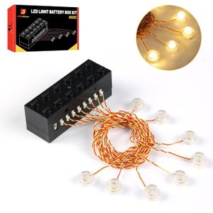 JMBricklayer LED Light Kit Building Blocks Set, 2x6 Light Up Bricks with Light-Sensing Mode, DIY Lighting Accessories Decoration Toys Compatible with Major Brands