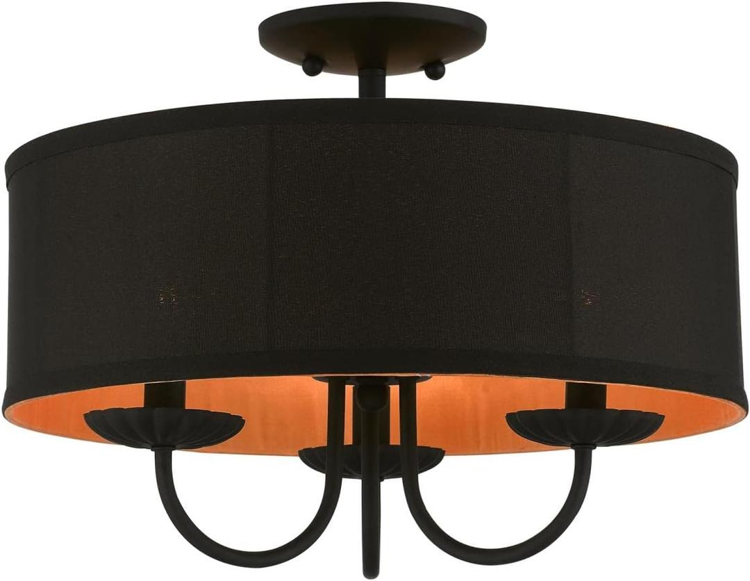 Livex Lighting, 45129-04, Winchester, Semi-Flush, Black