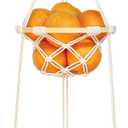 2 Tier Macrame Hanging Fruit Basket, Boho Vegetable Holder for Kitchen Food Storage with Hook, Bohemian Cotton Produce Multi Organizer, Plant Hanger Decor for Home Living Room Women Christmas Gift