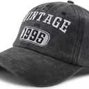 XacaYuerp Vintage 1935 1945 1955 1965 1975 1985 1995 Baseball Hat for Men Women, Adjustable Cotton Embroidered Baseball Cap (Black)