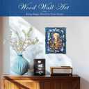 Endless Limit 3D Wall Decoration, Wood Wall Art Aesthetic Table Decor Stacking Carving Panels Spooky Home Decoration for Living Room Bedroom House(9"x10") (Blue)