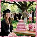 CroBlissful 4 Pcs Pink Graduation Table Decorations 2026 Graduation Tiered Tray Decorations Congrats Class of 2026 Wooden Block Centerpiece Sign Farmhouse Congratulate Gifts for Home Shelf Office