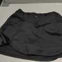Maacie Maternity Tennis Golf Skorts Built-in Short with Pockets Cross Waist Low-Rise (Black, S)