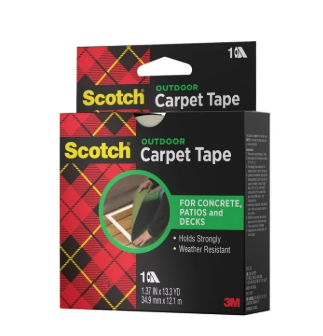 3M Scotch Double-Sided Carpet Tape 1.3 in x 40 ft – Heavy Duty Indoor/Outdoor Rug Gripper for Hardwood, Vinyl, Tile & Concrete Floors – Non-Slip Adhesive for Area Rugs and Mats