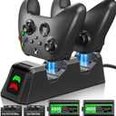 Rechargeable-Battery-Pack-for-Xbox-Controller, 2x4800mWh Batteries Pack with Charging Station for Xbox One/Xbox Series X|S Xbox One S/Xbox One X/Xbox One Elite Controller Charger Dock Accessories (Green)