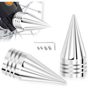 3.6" Axle Nut Covers, Chrome Axle Caps Compatible with Harley Davidson Street Glide Road King Trike Iron 883 Fat Boy Sportster Softail Dyna 2002-2024