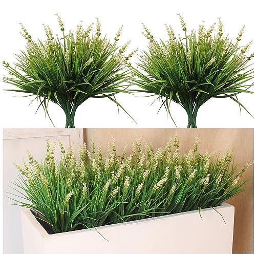 alyptus Outdoor Artificial Flowers 10 Bundles Plastic Plants Faux White Flower Fake Monkey Grass for Planters Décor Outside (White) alyptus Outdoor Artificial Flowers 10 Bundles Plastic Plants Faux White Flower Fake Monkey Grass for Planters Décor Outside (White)