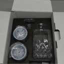 Whiskey Decanter Set with Gift Box - Includes 2 Crystal Bourbon Glasses and 2 Big Ice Ball Molds - Whiskey Glasses Set for Scotch, Cocktails, Rum, Cognac, Vodka - Unique Gift for Men