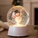 AYTPU Rotating Snowman Snow Globe with Music 8 Songs, Auto 6H Timer, USB/Battery Powered, Spinning Christmas Decor with Glitter Snowfall, Gift for Family