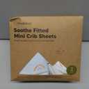 2-Pack Mini Crib Sheets Fitted - 38x26 Pack N Play Sheets for Pack and Play Mattress, Organic Cotton, Soft & Breathable Playard Bedding, Neutral Mini Toddler Bed Cover for Boys, Girls (Jolly Rainbow)