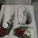 Artificial Christmas 3-Piece Set Flocked with Mixed Xmas Decorations Ceramic White Bottles